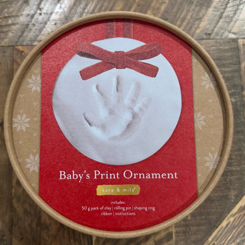 Kate & Milo Baby's Print Ornament Kit. New.